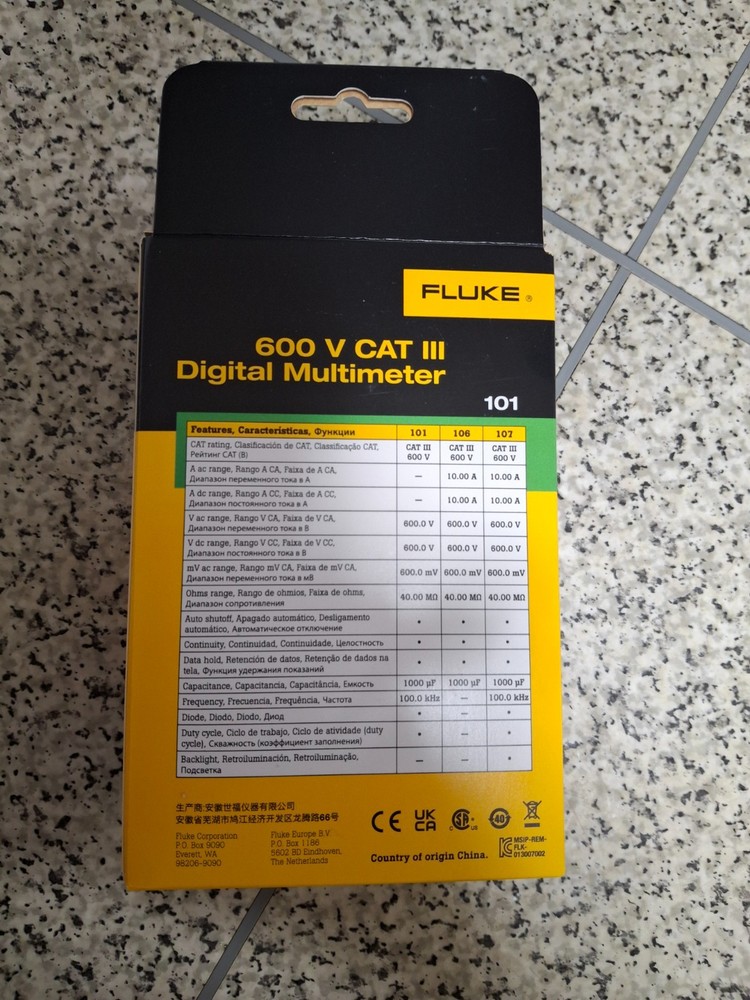 Digital Tester Fluke 101 Basic Pocket Digital Multimeter English Version Free Tr