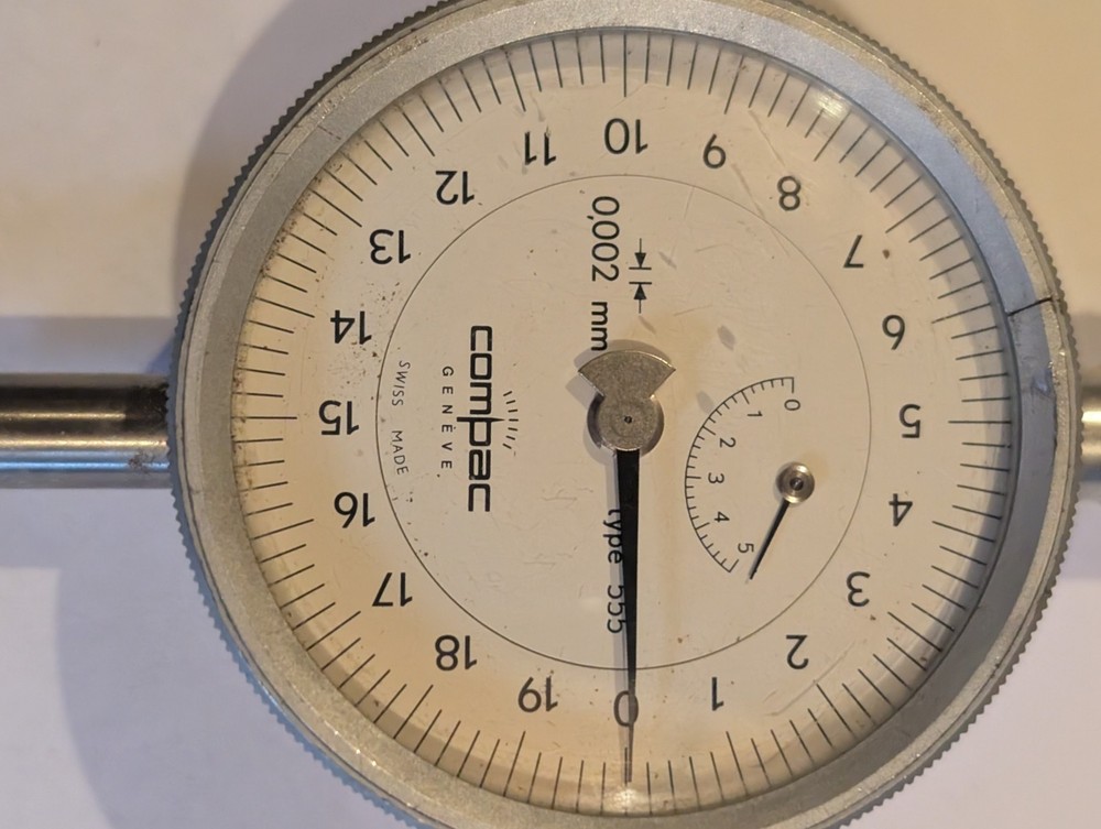 *Untested* Compac Geneve Type 555 Precision Dial Indicator 0.002 mm Swiss Made