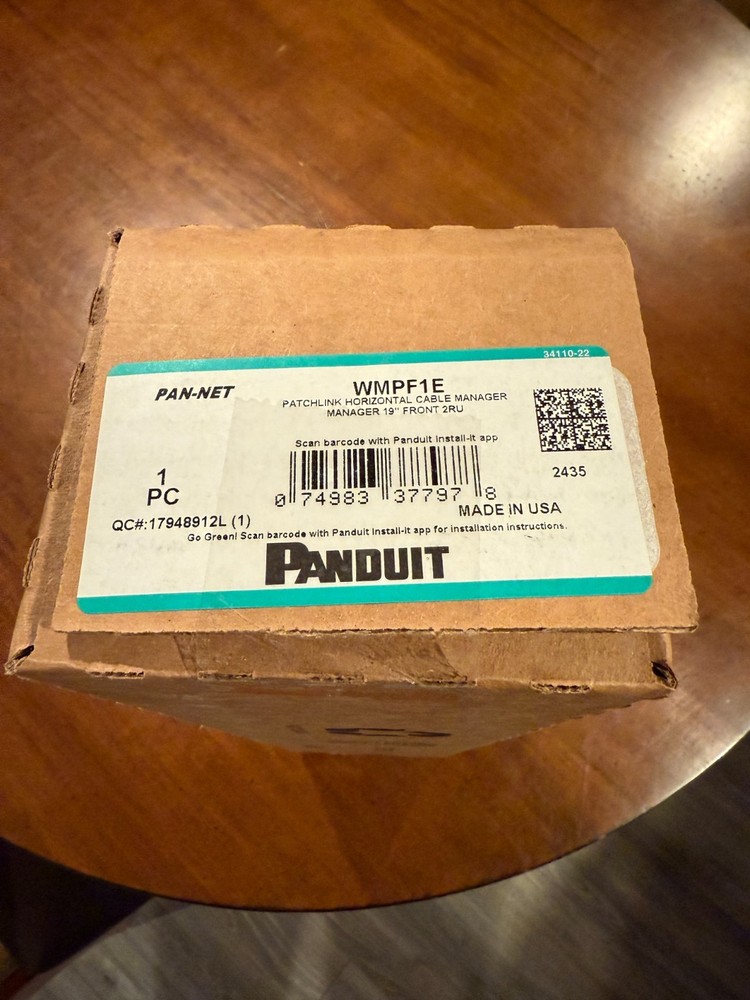 New - In Box Panduit WMPF1E 2RU PatchLink Horizontal Cable Manager