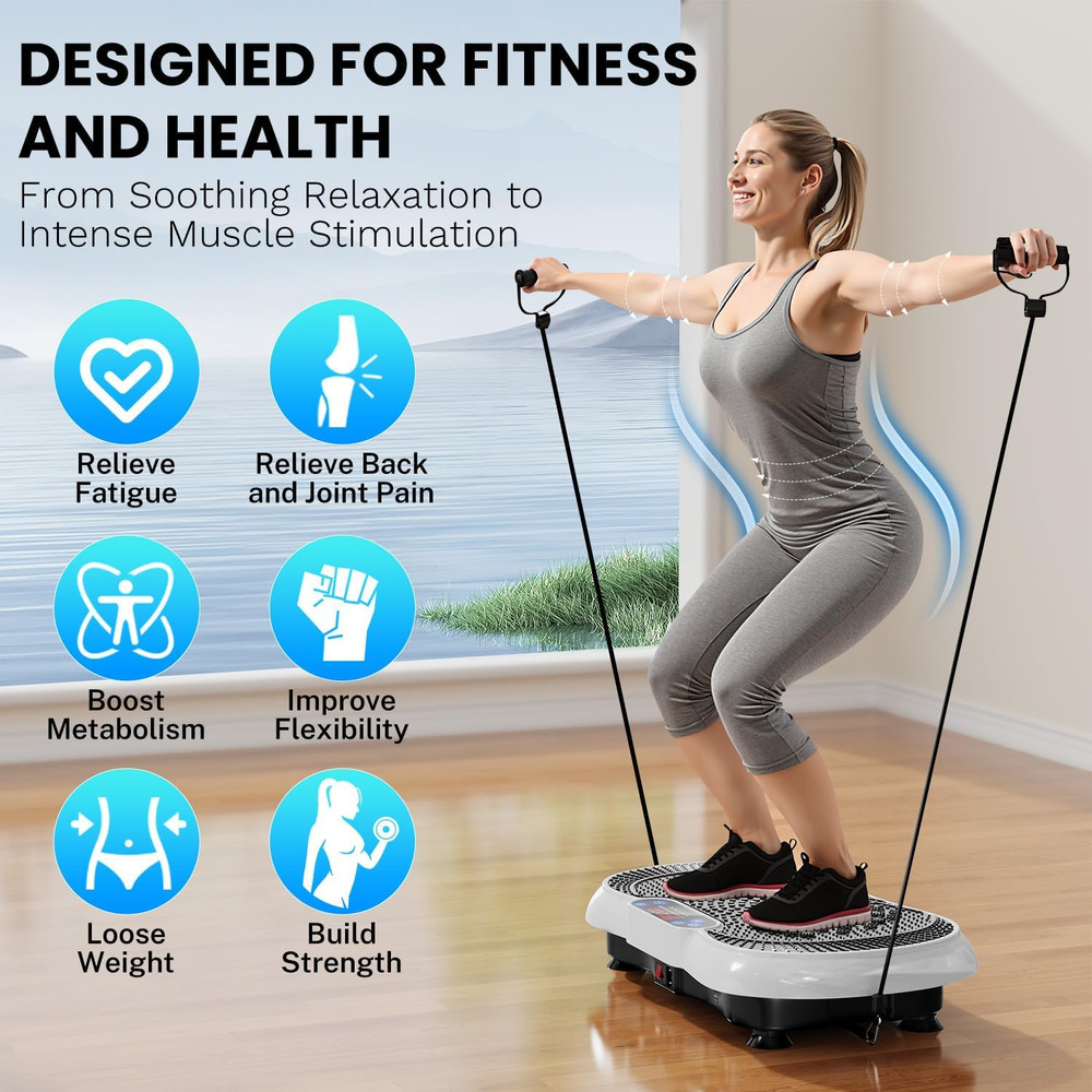 Vibration Plate Exercise Machine, Lymphatic Drainage Machine for Weight Loss, 10