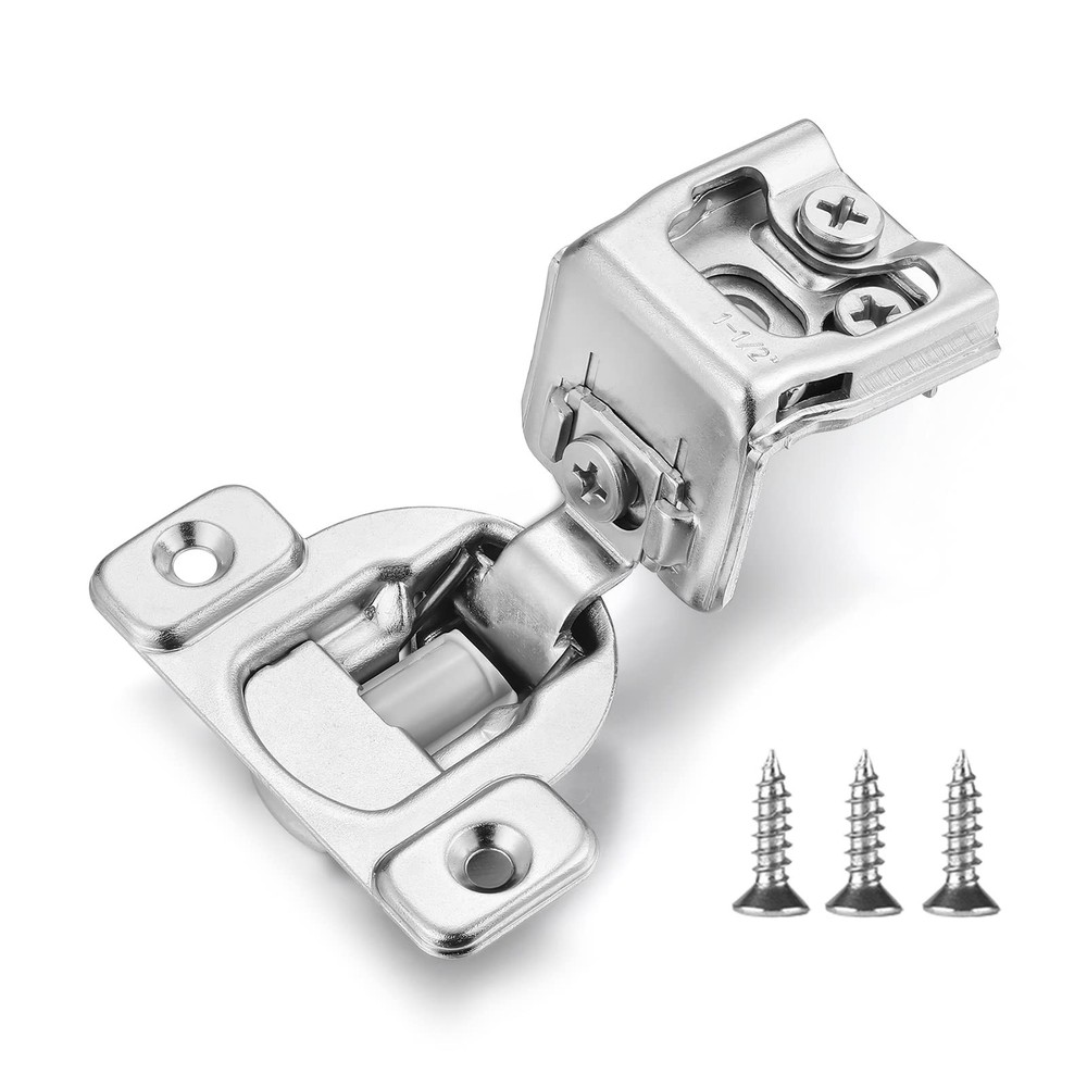 (4 Pack) 1-1/2 Inch Overlay Soft Close Cabinet Hinges, Kitchen Concealed Hing...