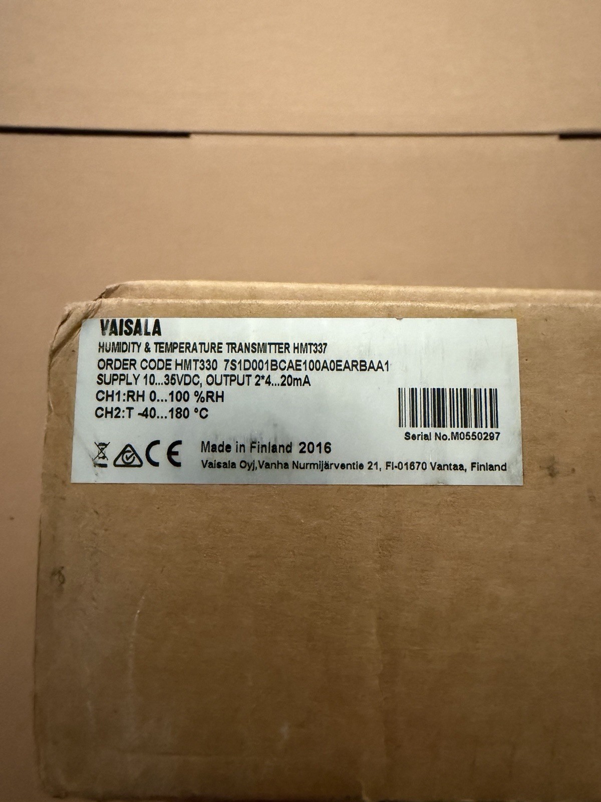 VAISALA HUMIDITY AND TEMPERATURE TRANSMITTER HMT333 HMT330