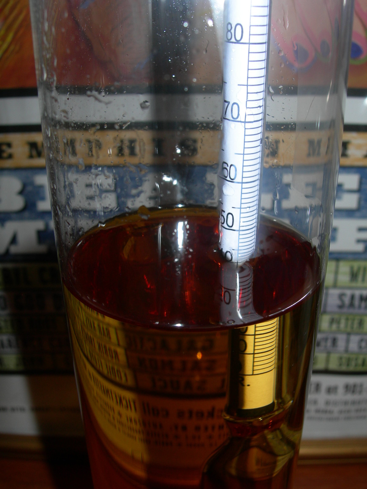 PROOF & TRALLE % ALCOHOL HYDROMETER for MOONSHINE STILL and DISTILLED SPIRITS