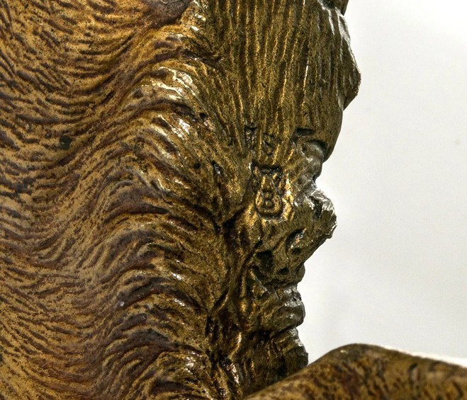 Franz Bergmann Austrian Gilt Bronze and Grey Agate Borzoi Dog Tray c1920