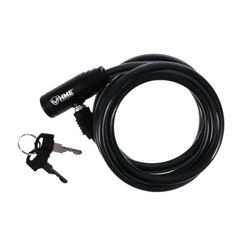 6-Foot Coiling Hunting Tree Stand Cable Lock - Durable, Reliable, 2 Keys Include