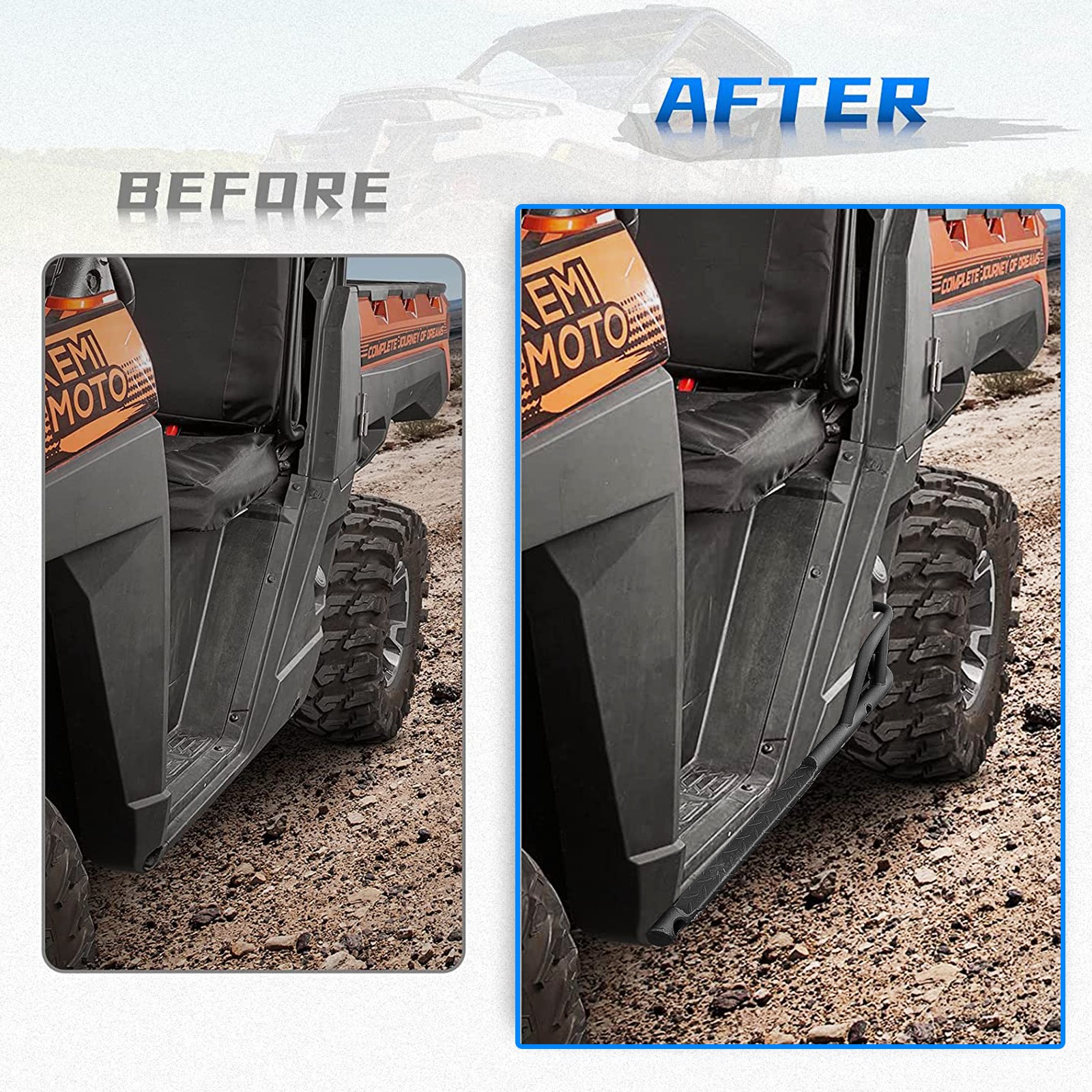 Powder Coated Steel Nerf Bars Rock Sliders Fit For 2018+ Polaris Ranger XP 1000