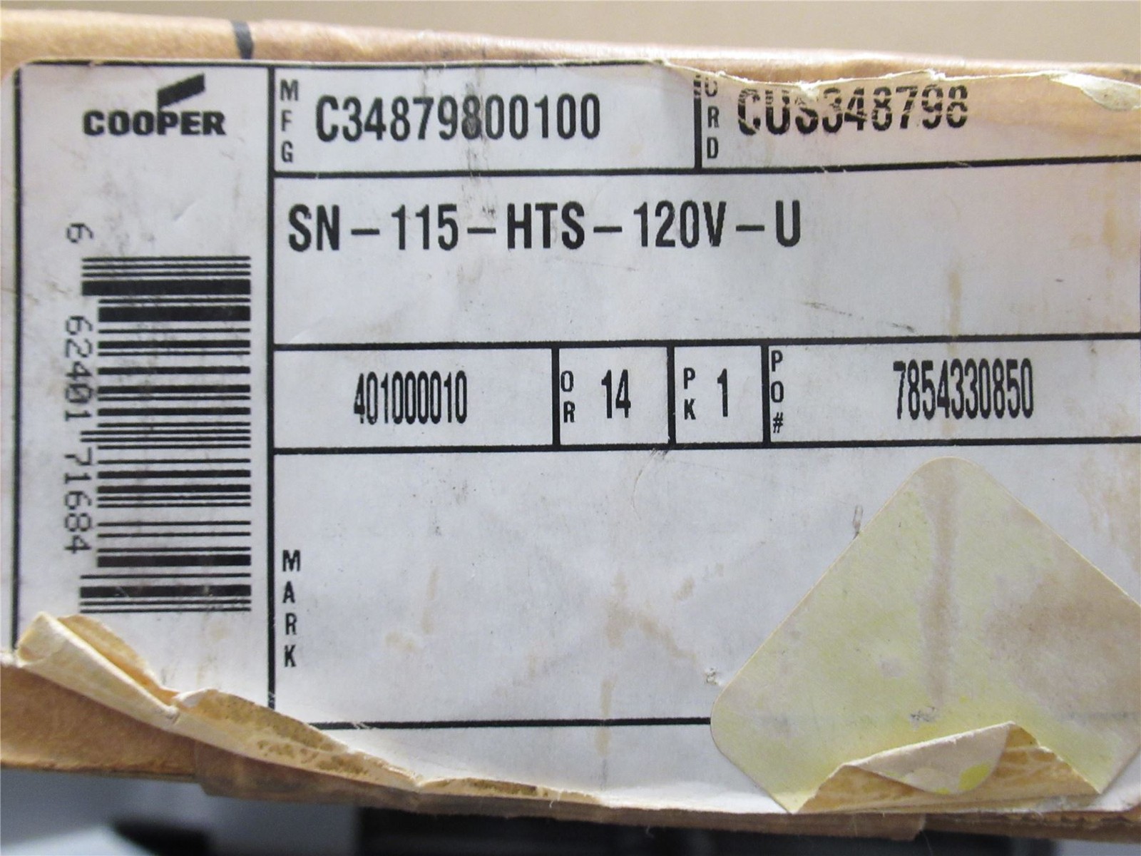 231648 Old-Stock; Metalux SN-115-HTS-120V-U Narrow Striplight Ballast 18"; 120V