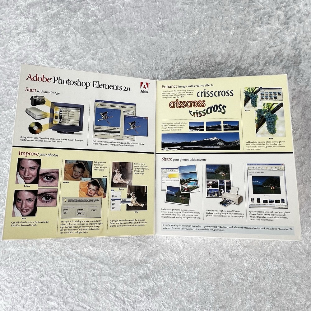 Adobe Photoshop Elements 2.0 - PC/Mac - 49230366 - New, Open Box