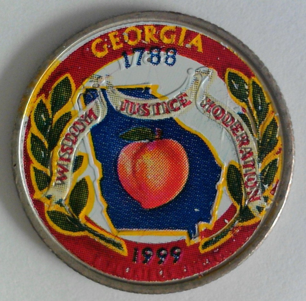 Georgia 1999 Colorized State Quarter