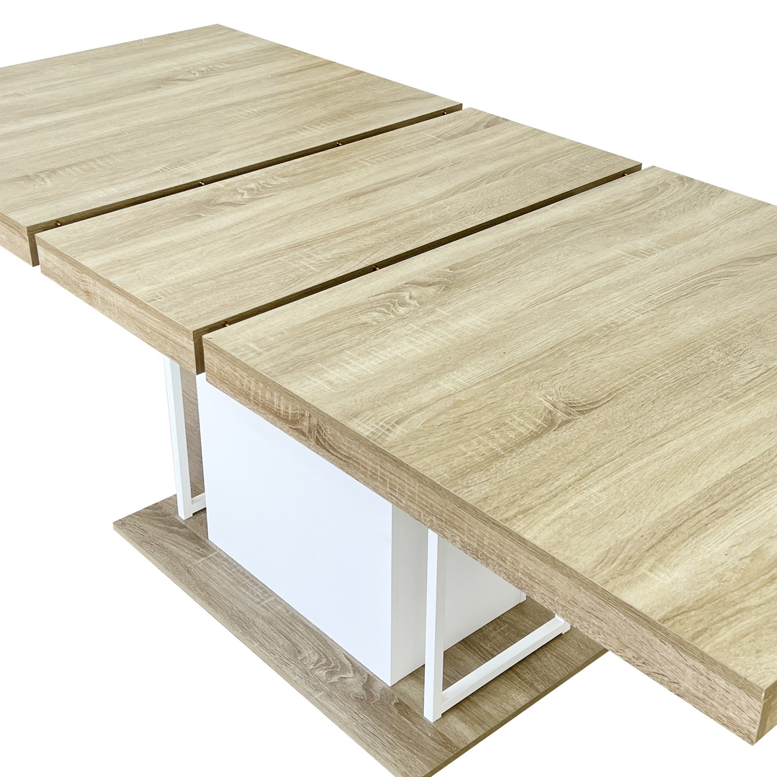 Rectangle extendable dining table for 6-10 people aged effect wood 160-200 cm