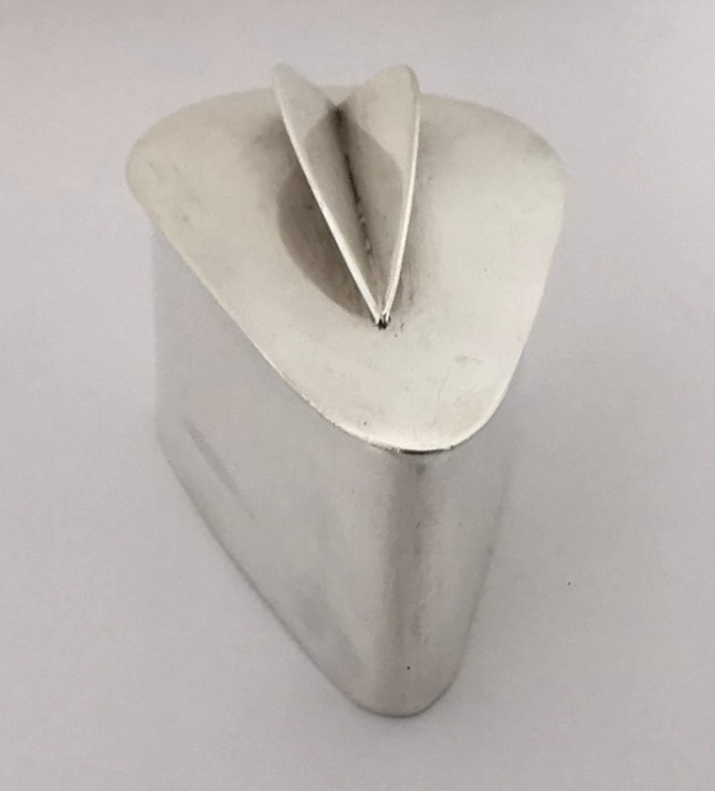 Unusual Modernist Solid Silver Box - London 1980
