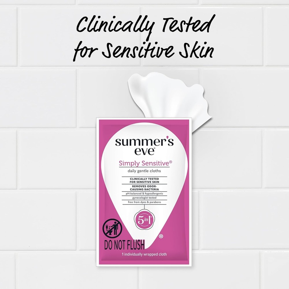 Summers Eve Sensitive Feminine Wipes 12ct pH Balanced