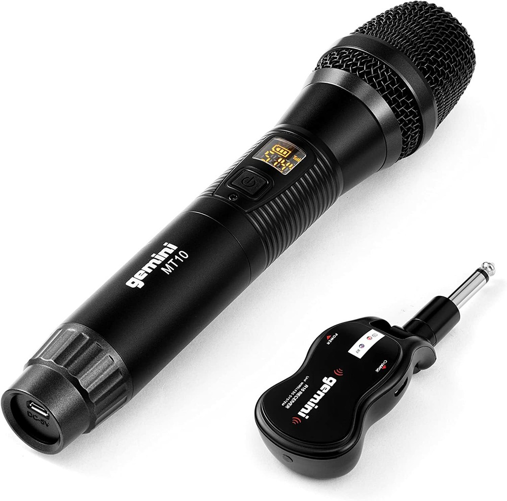 Gemini UHF Plug & Sing Karaoke DJ Wireless Microphone System