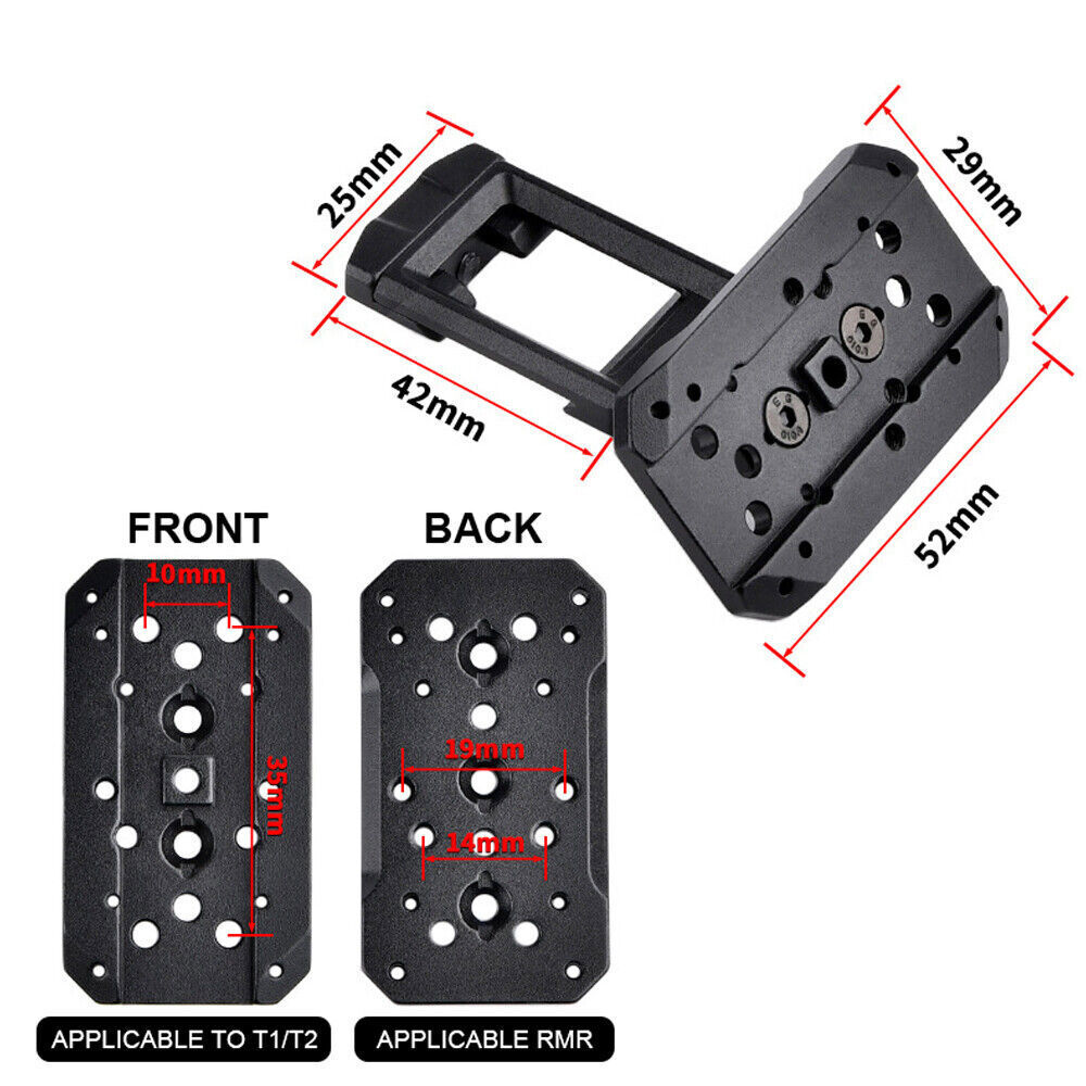 Tactical Universal Picatinny Offset Mount Base Red Dot Sight Scope for T1 T2 RMR