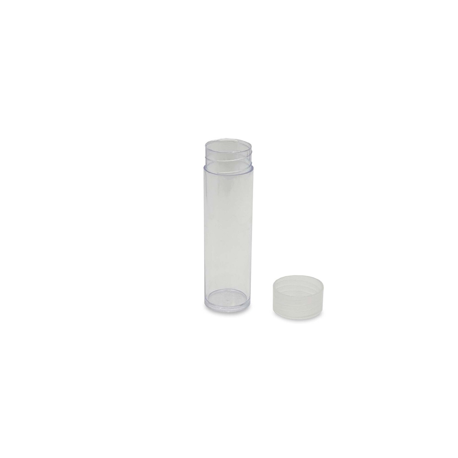 20 BCW Round Tubes For Penny Cents Coins Clear Plastic Cent Storage Screw On Cap