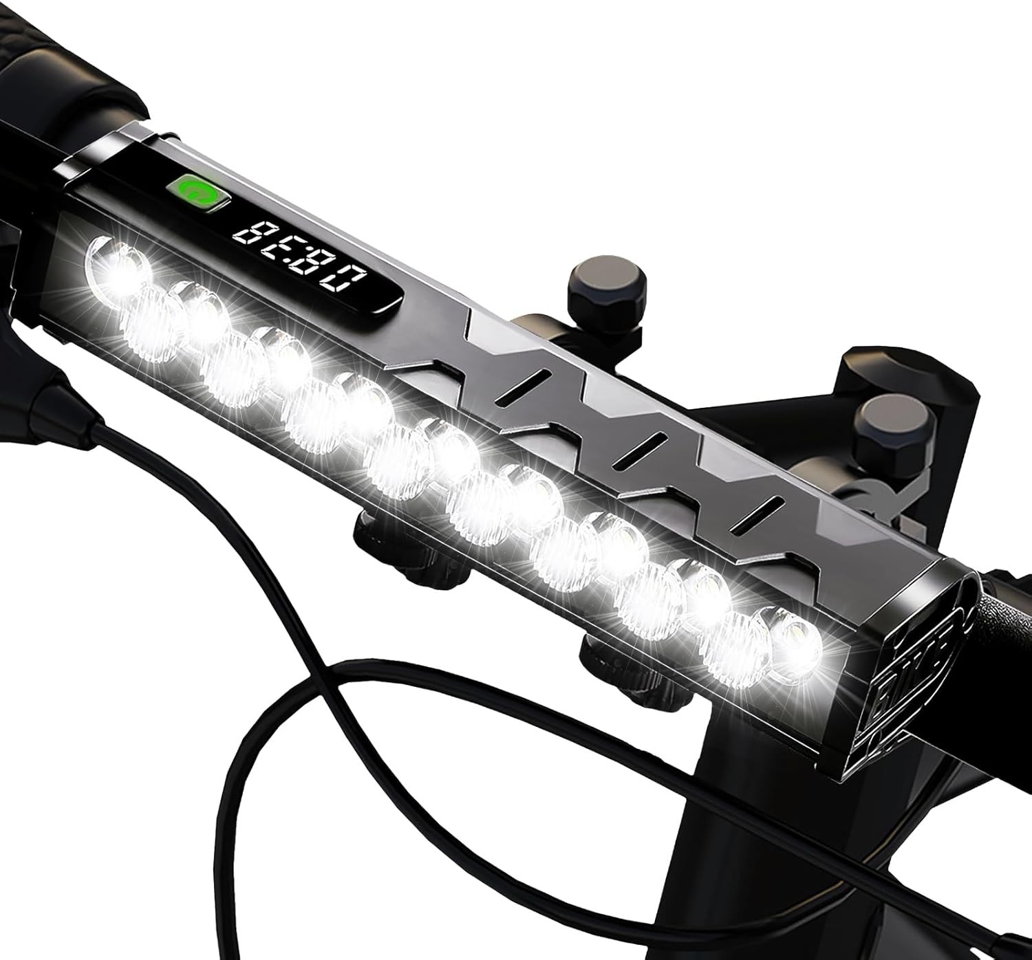 Powerful 4800LM LED Bike Light Bar 10000mAh Rechargeable Bicycle Front Headlight