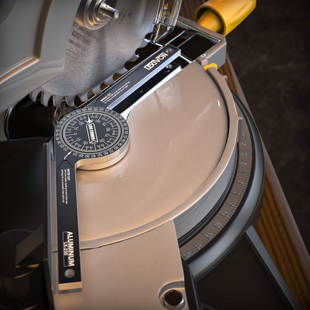 Aluminum Miter Saw Protractor | 7-Inch Rust Proof Angle Finder Featuring Prec...
