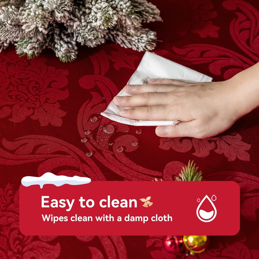 Romanstile Christmas Jacquard Rectangle 60" x 104" (Rectangular), Red