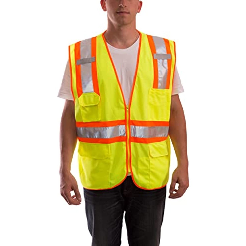 JOB SIGHT V73852.S-M Polyester Mesh-Solid Vest, Small/Medium, Fluorescent