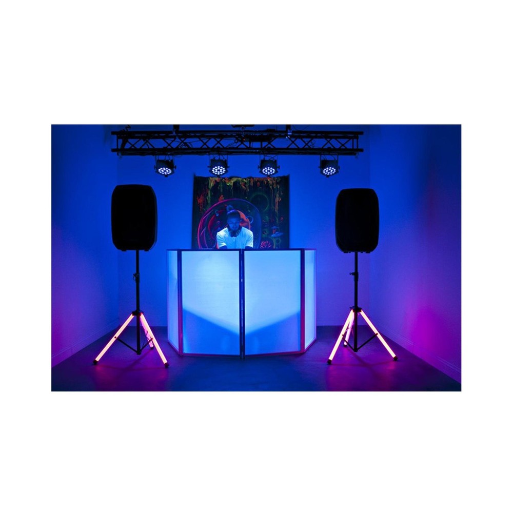 (2) ADJ CSL-100 Light Up Multi Color LED Speaker Stands w/Remote & Case