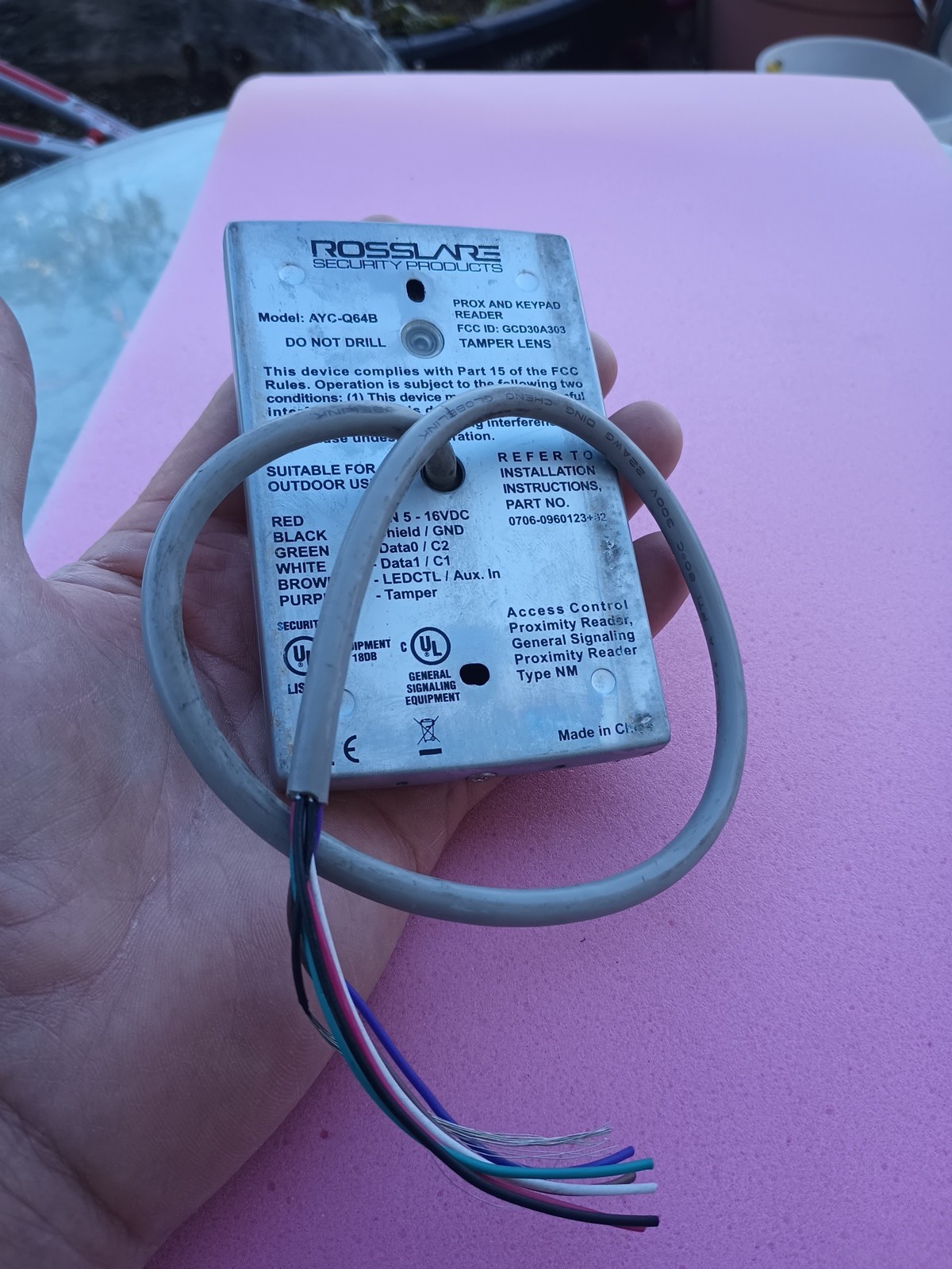 Rosslare AYC-Q64B. Anti Vandal Proximity Reader and Keypad