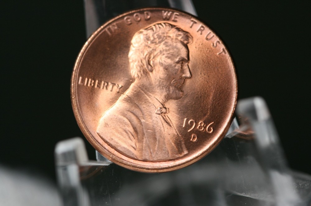 1986 D LINCOLN CENT Double 8/8 BU