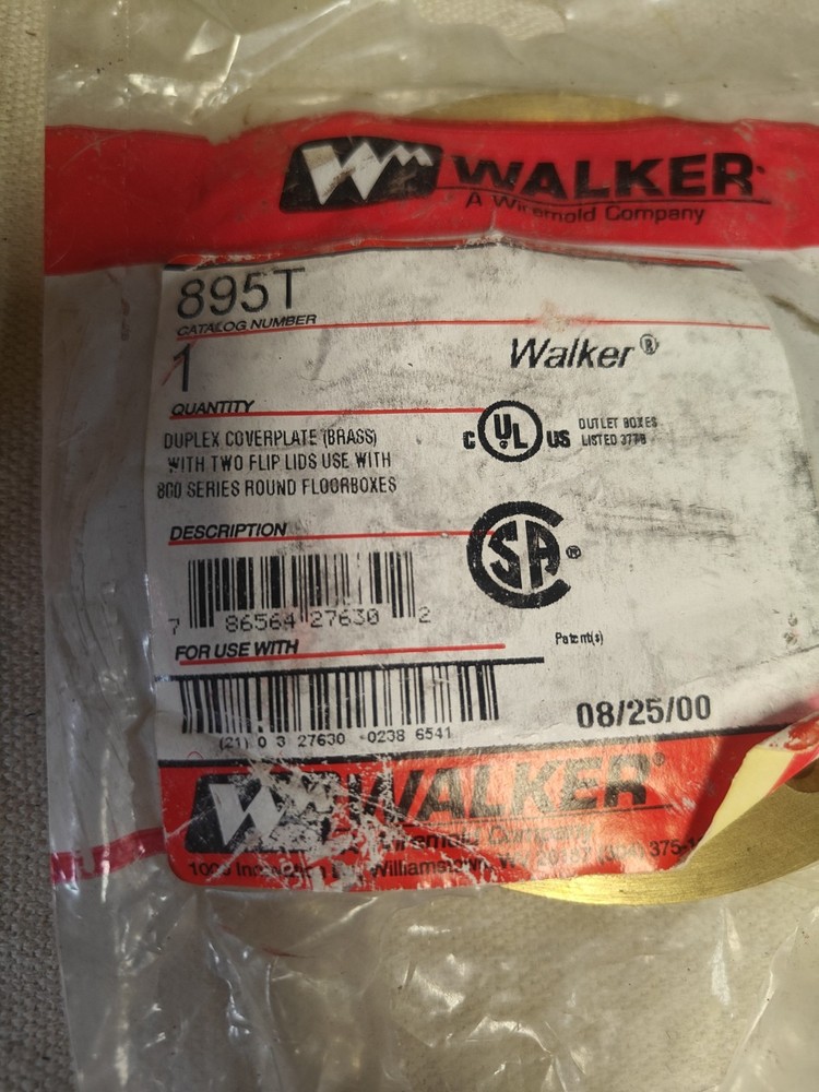 Walker Wiremold 860DB & 895T Floor Box AND Brass Cover Plate
