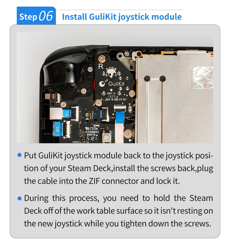 GuliKit Joystick for Steam Deck(Type A&B),No Soldering Needed(2 Pack-Left/Right)