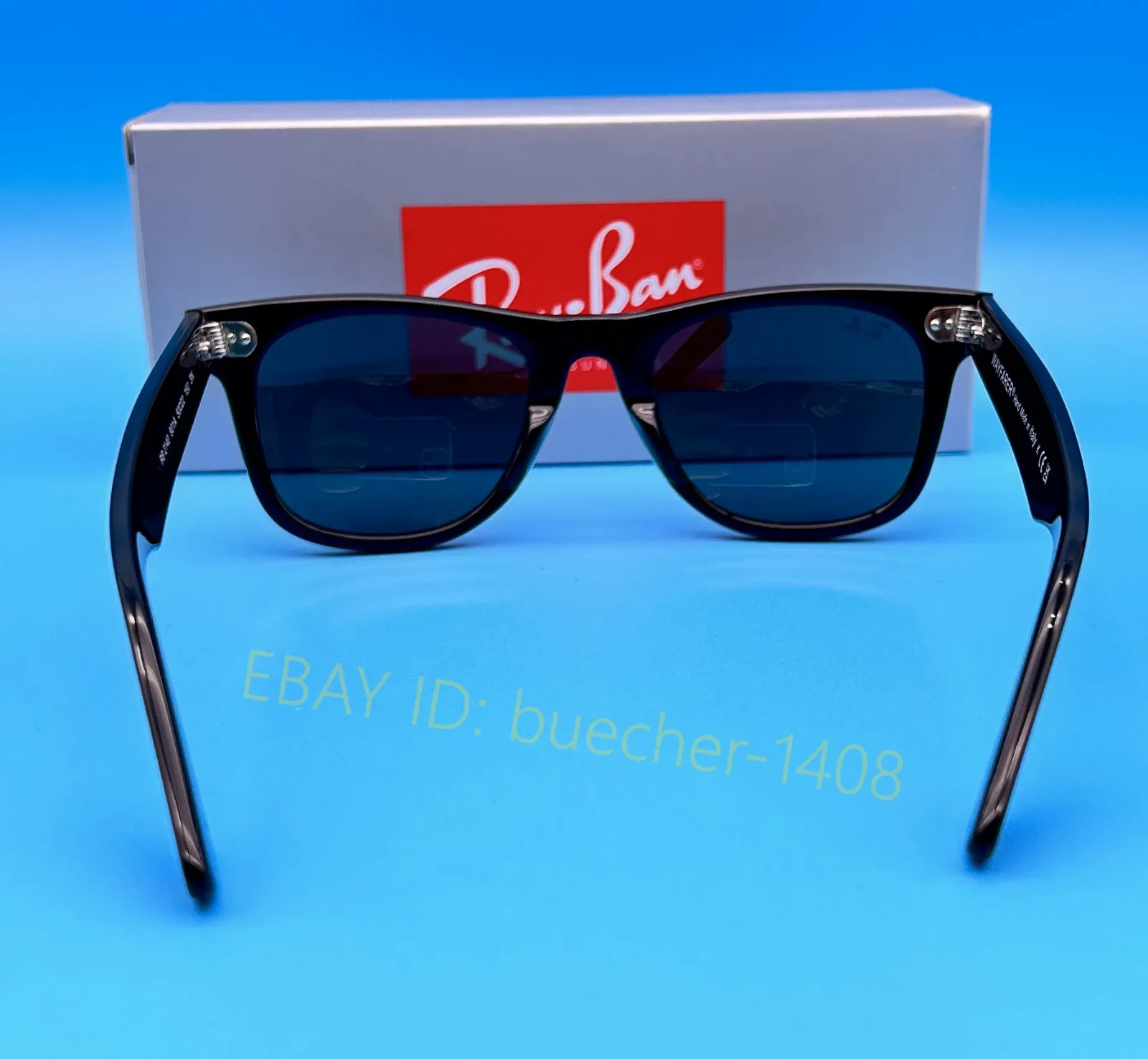 Ray-Ban RB2140 Wayfarer Sunglasses Black Frame Grey Lens 50mm Classic Men Women