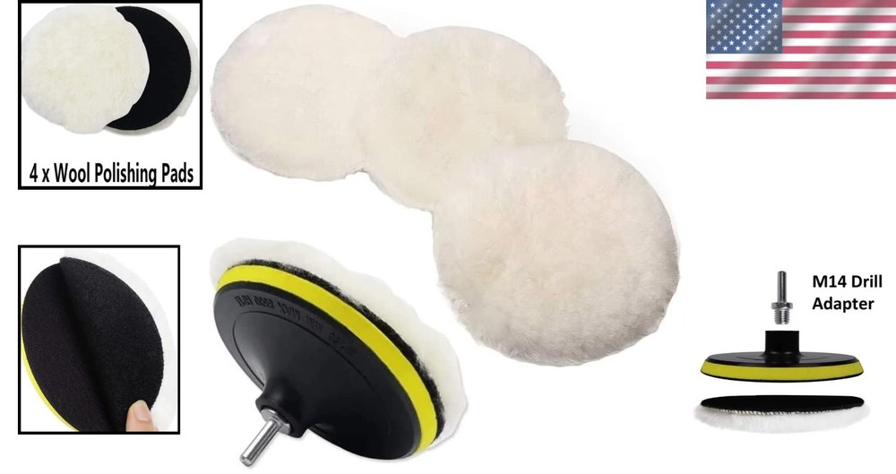 Wool Detailing Pads - 6 Pcs 6 Inch with Quick Change Hook & Loop