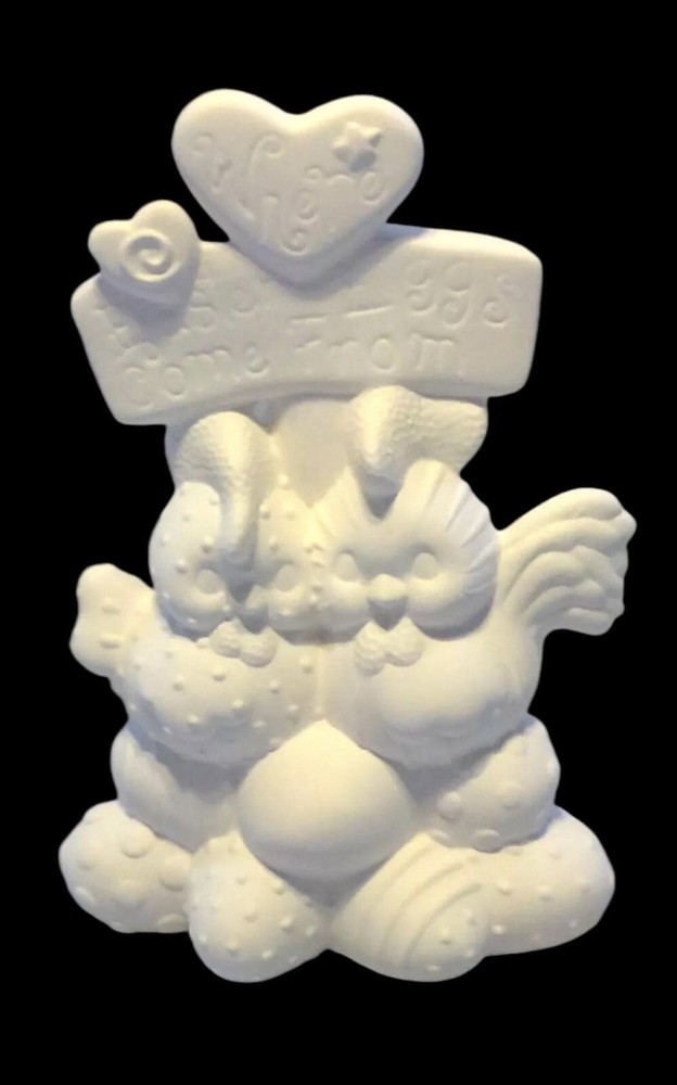Where Easter Eggs Come From Ceramic Bisque Ready To Paint Easter Decor