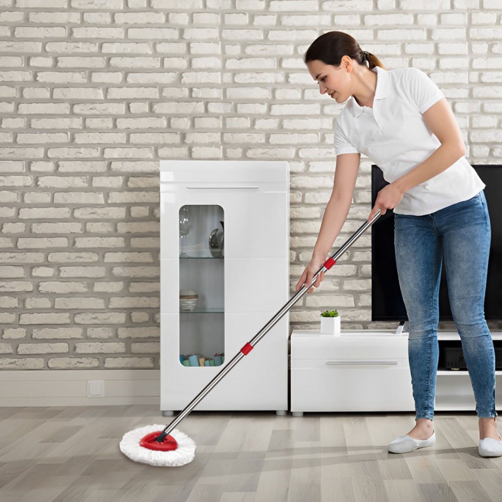 Spinning Mop Pole Handle Replacement 360° Rotating without Microfiber Mop Heads