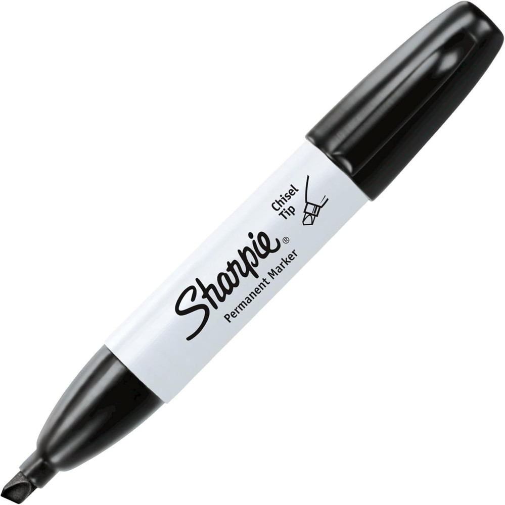 Permanent Markers, Chisel Tip, Black, 36 Count