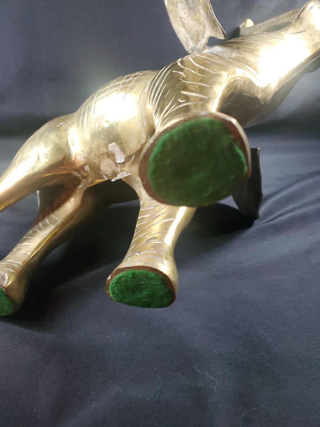 MCM Mid Century Brass Huge Elephant Statue Figurine 21' Over 9 Pounds XL Size *