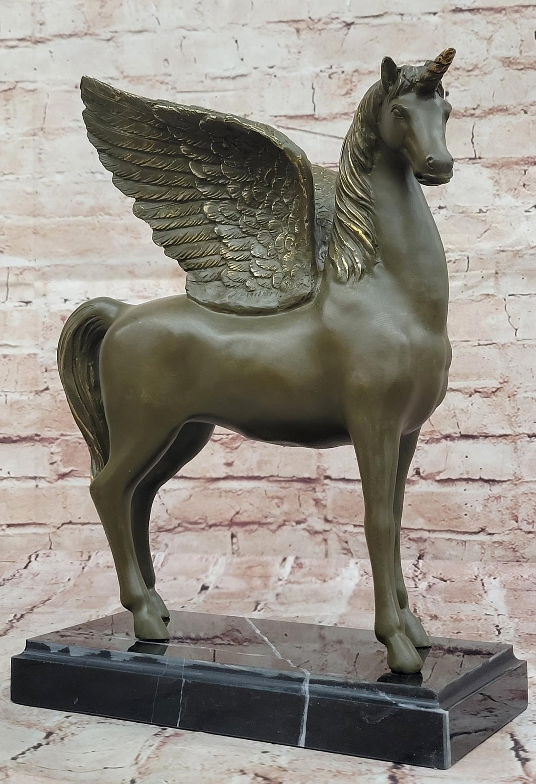 Bronze Pegasus Unicorn Statue – Mythical Winged Horse Sculpture Signed Numbered