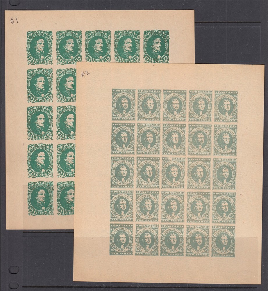 TASCO (Springfield) Confederate "reprints" full sheets - near complete