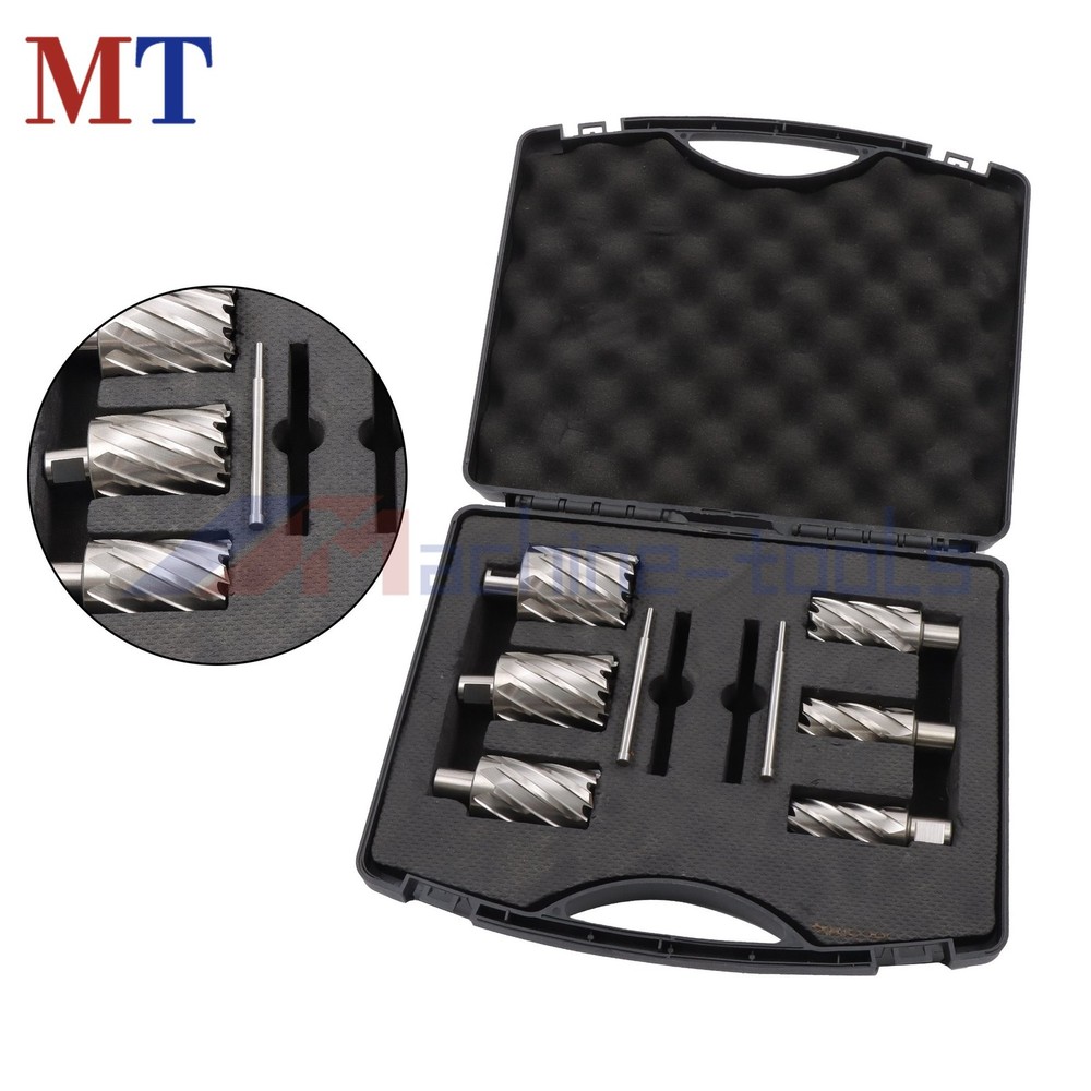 6 Pack HSS Magnetic Drill Bits Universal Shank 2" Depth Annular Cutter Set