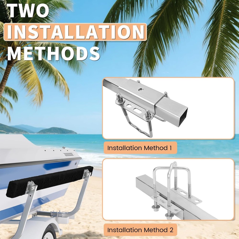 ECOTRIC 61" Boat Trailer Bunk Guide-On Rails Galvanized Adjustable Rustproof