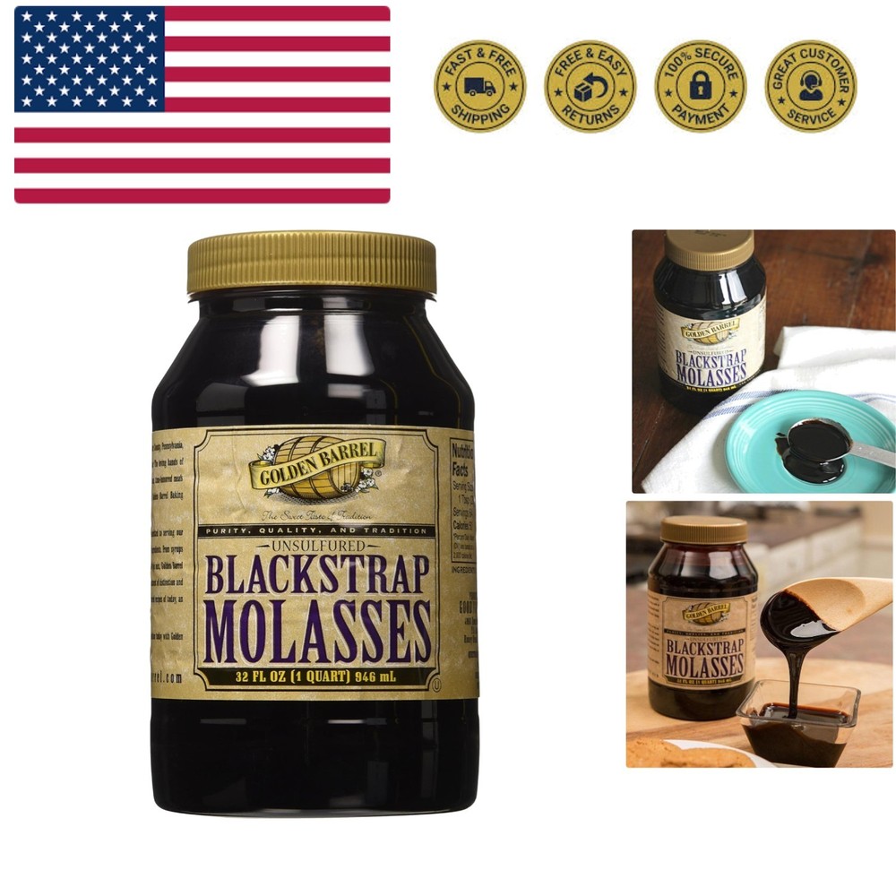 Unsulfured Black Strap molasses, 32 oz