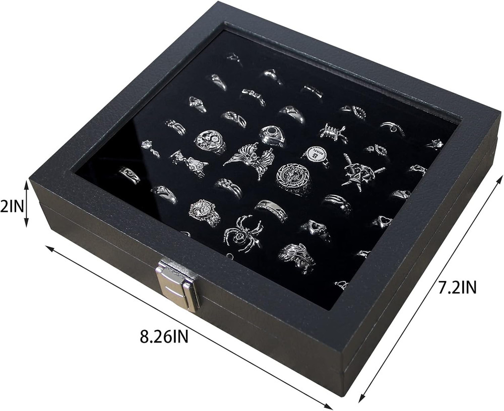 Ring Organizer Display Case Storage Tray Boxes for Multiple Rings
