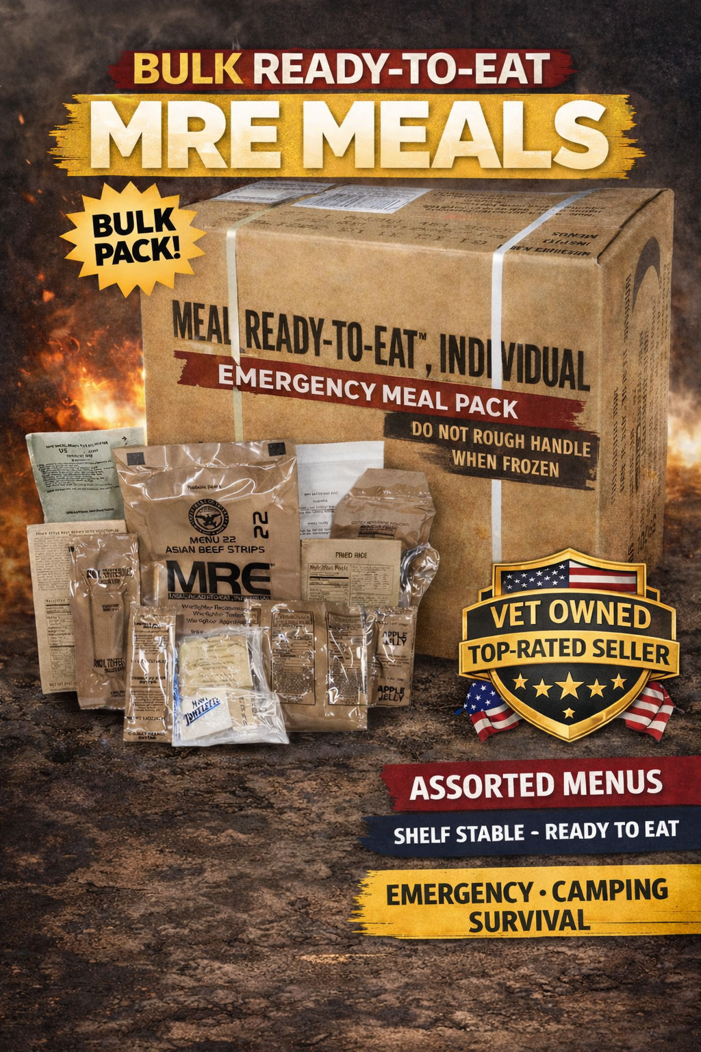2 Pack MRE Emergency Ready To Eat Meals – Storm & Power Outage Food USA