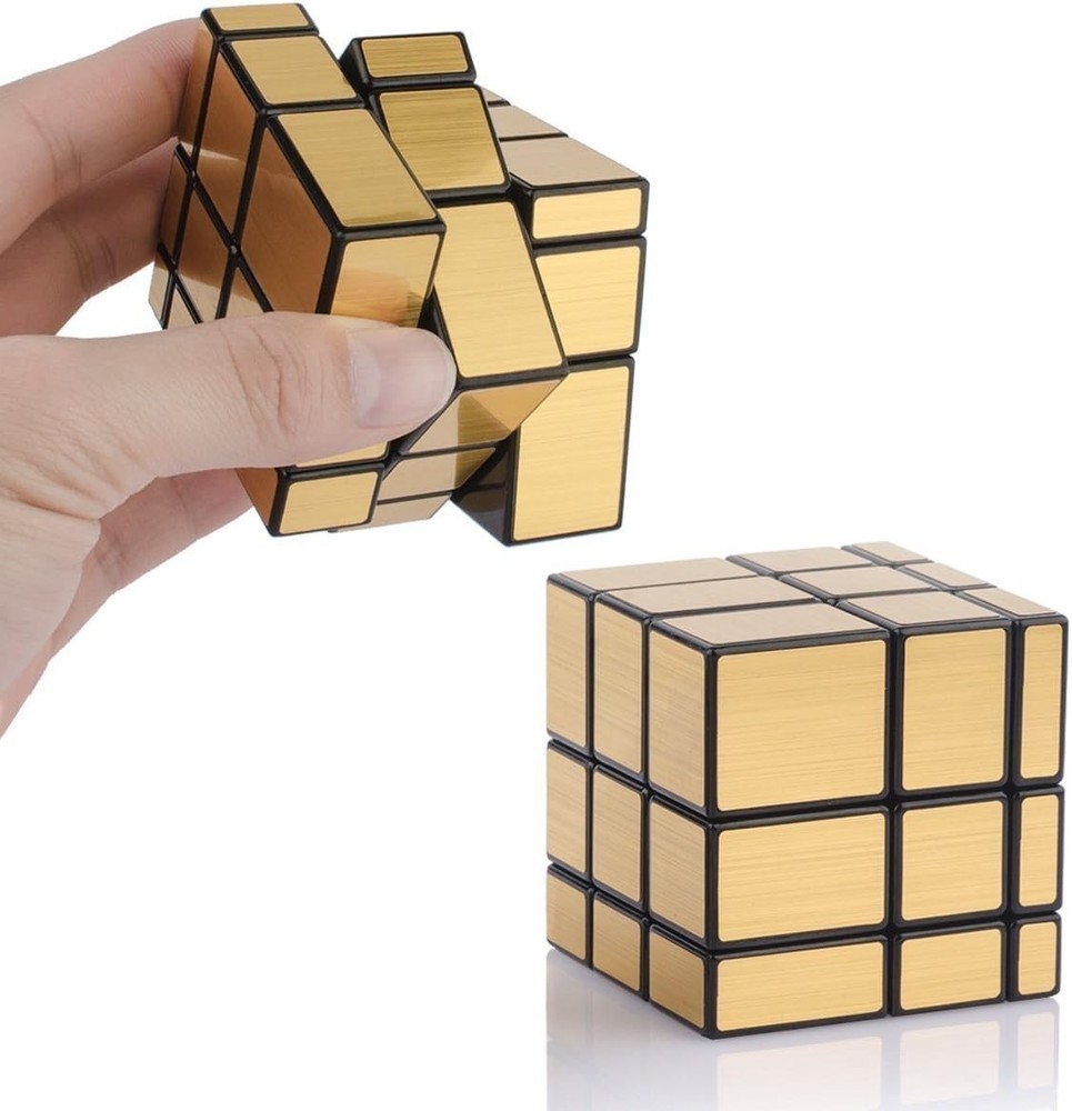 Shengshou Mirror Cube 3x3 Speed Cube Gold Mirror Blocks Cube 3x3x3 Different ...
