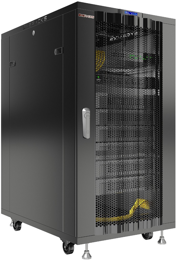 Sysracks 27U 32'' Deep IT Network Data Server Rack Cabinet Mesh Vented Door
