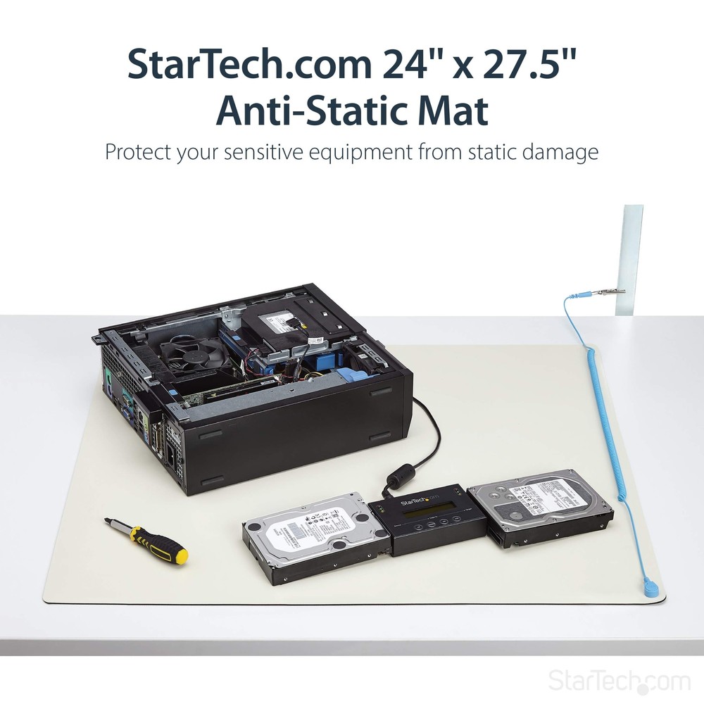 StarTech.com Anti-Static Mat - 25” x 27.5” Electrical Grounding Desk Pad - Fo...