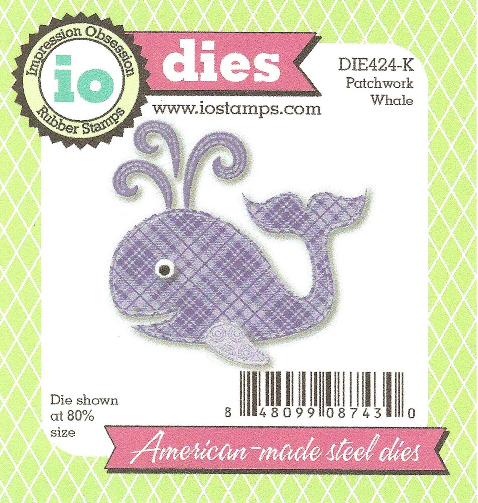 Patchwork Whale, High Quality Steel Die IMPRESSION OBSESSION - NEW, DIE424-K