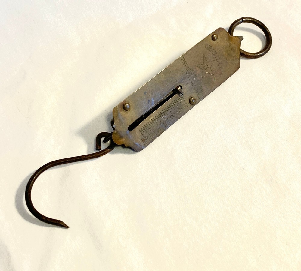 Small Antique Brass Pocket Hand Scale