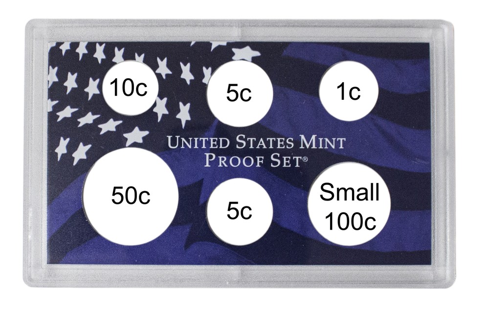 Empty Plastic Lens with Blue Insert Holds 6 Coins, 10 Pack