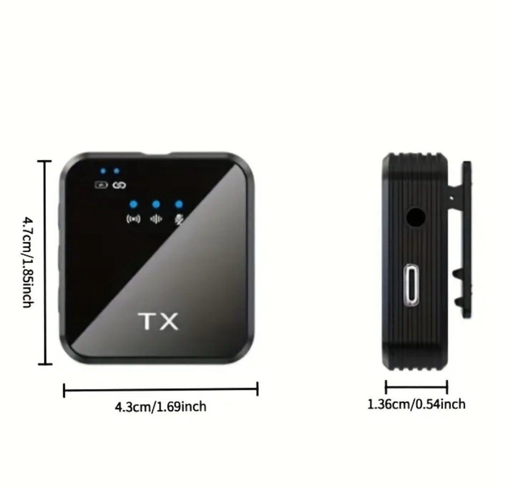 Professional Wireless Lavalier Microphone, Intelligent Noise Cancellation
