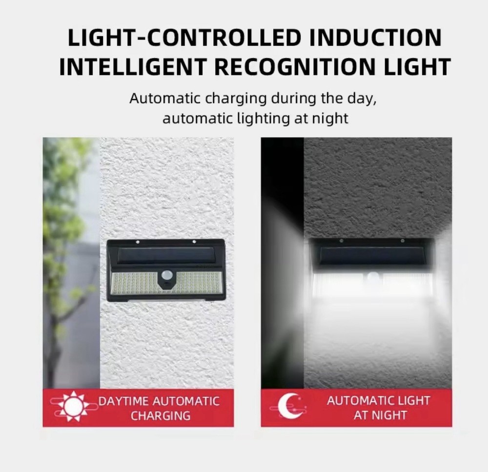 190 LED Solar Garden Light with Waterproof Sensor with Flashing Warning