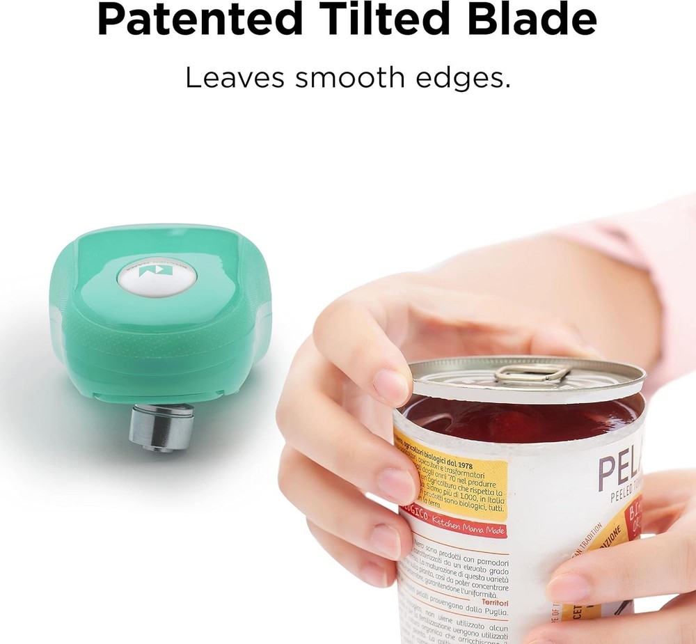 One Touch Electric Can Opener, Small, Teal Green